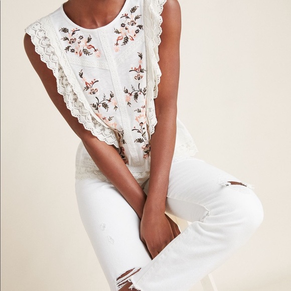 Anthropologie Bette Rugffle Blouse Size M - Picture 2 of 2